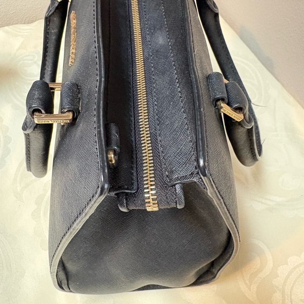 Michael Kors Black Selma Saffiano Leather Satchel - Picture 13 of 16